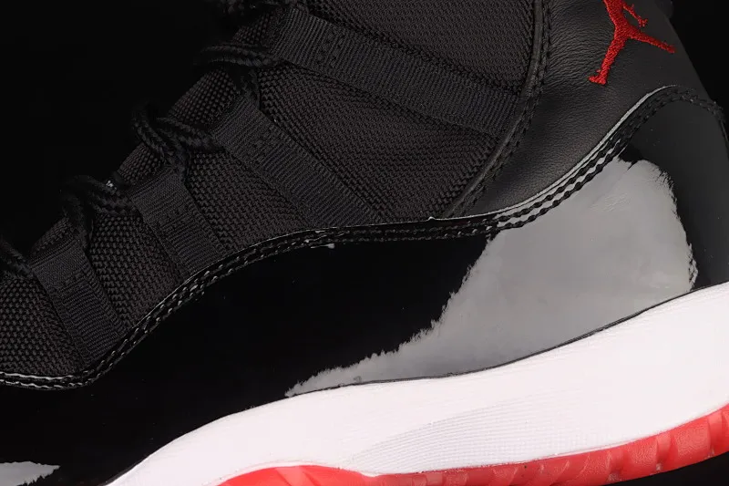 All categories Air Jordan Jordan series basketball shoes Air Jordan 11 F version Air Jordan 11 "Bred" AJ11 Joe 11 patent leather black and red first year replica high-top basketball shoes 378037-061